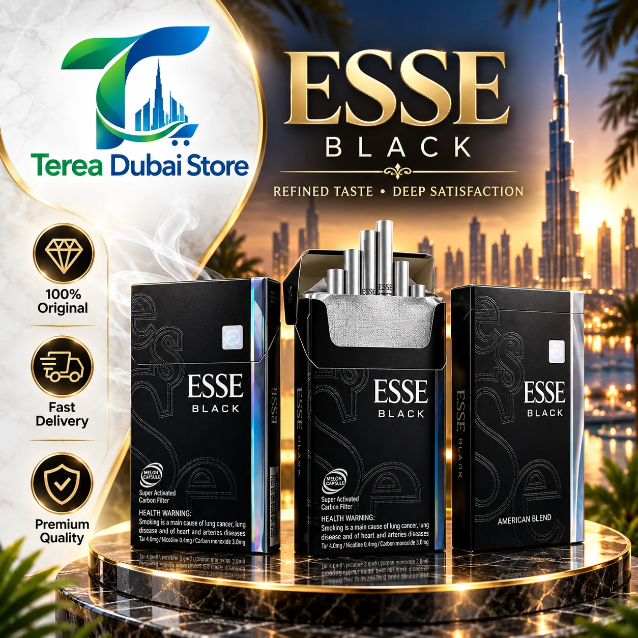 Esse Black UAE | Original Slim Cigarettes