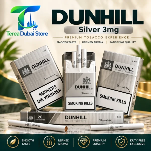 Dunhill 3mg Silver Cigarettes UAE | Original Fine Cut Silver
