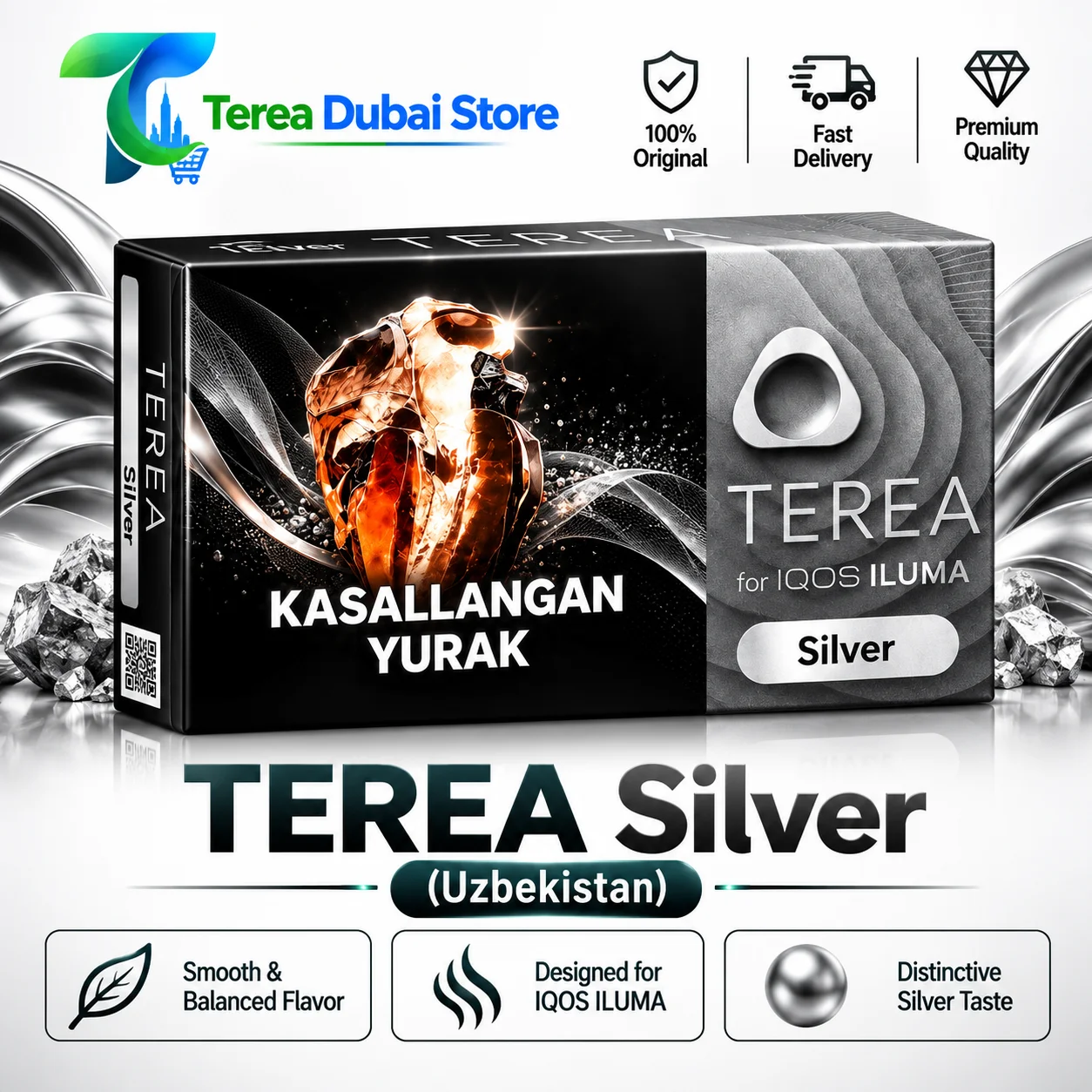 Luxury TEREA Silver Product Advertisement